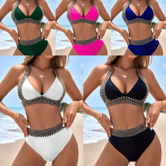 V-neck Sexy Holiday Swimsuit with Slit