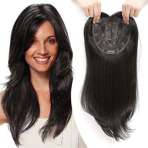 💇♀️Topper Layered Hair Hairpieces with Bangs for Women with Thinning Hair