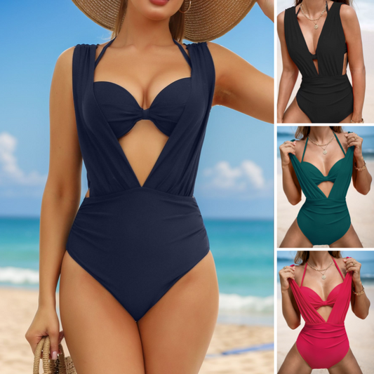 🩱Summer Explosion☀️Women's Tie Solid Color Swimsuit 2-PCS Set