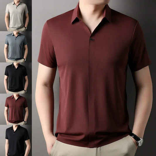 Men's Breathable Short Sleeve Collar Shirt