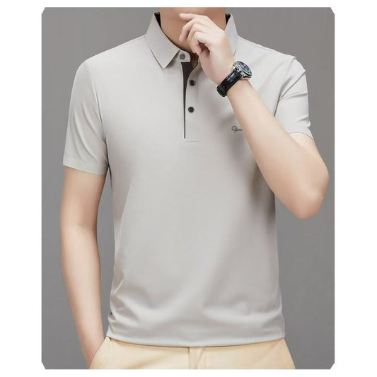 ❄️Men's Ice Silk Breathable Lapel Short Sleeve Shirt✨