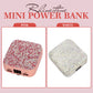 Rhinestone Makeup Mirror Mini Power Bank