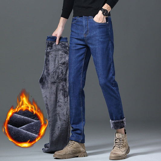 🎊Christmas Pre-sale - 50% Off🎊 Men's Stretch High Waisted Faux Velvet Lined Warm Jeans