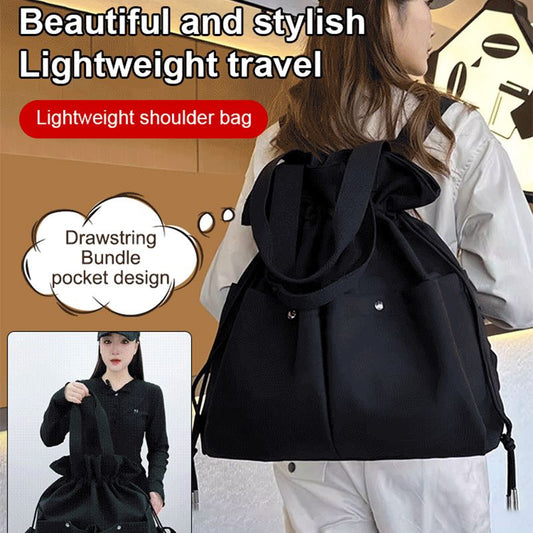 Drawstring Closure Lightweight Backpack for Single or Double Shoulder Use