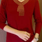 2025 Quality Winter Rhinestone Velvet Long Sleeve T Shirt