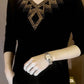 2025 Quality Winter Rhinestone Velvet Long Sleeve T Shirt
