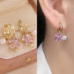 Buy 1 Get 1 Free🌸Fashion crystal four-petal flower pearl earrings
