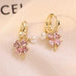 Buy 1 Get 1 Free🌸Fashion crystal four-petal flower pearl earrings