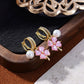 Buy 1 Get 1 Free🌸Fashion crystal four-petal flower pearl earrings