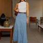 📢2026 Hot Sale 50% off⏰Women's High-Waist A-Line Denim Maxi Skirt