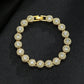 Men's Hip Hop Round Rhinestone Necklace Fully Paved Crystal Chain for Street Dance
