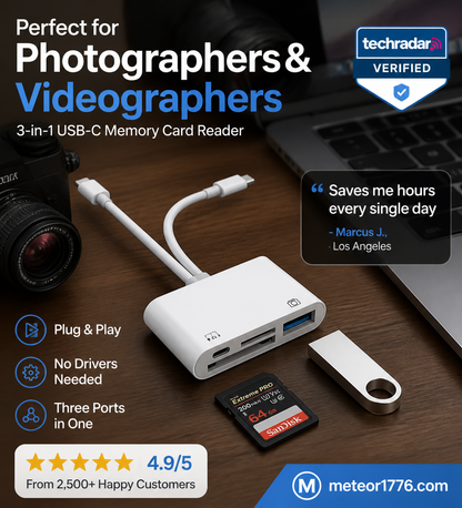 📱Transfer Camera Photos Straight to Your Phone – Pocket-Sized CF/SD/MicroSD Reader