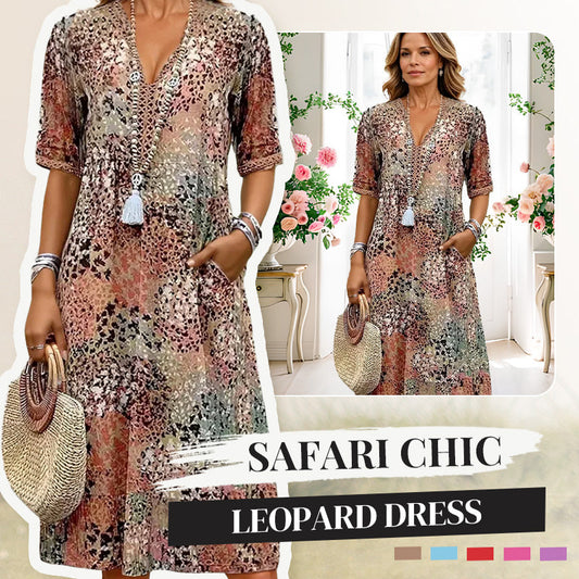 👗Safari Chic Leopard Dress