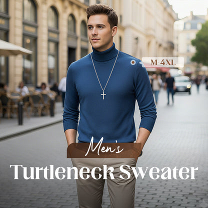 ✨2025 Hot Sale✨Men's Solid Color Premium Turtleneck Sweater