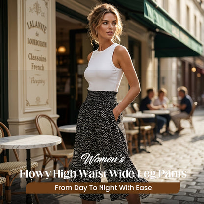 💖50% OFF🌺Women’s Flowy High Waist Wide-Leg Pants – Slimming, Comfy & Chic