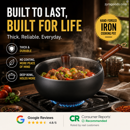 Uncoated Thick Iron Pot