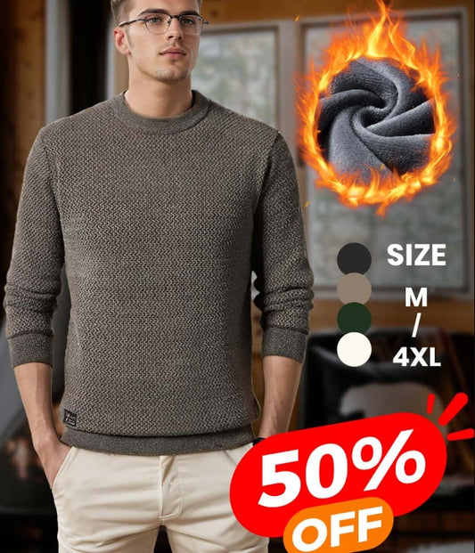 ❄️Winter New✨Men's Warm Cozy Lined Crewneck Top