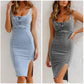 🍹New Arrival👗Women's U-Neck Denim Bodycon Cami Dress