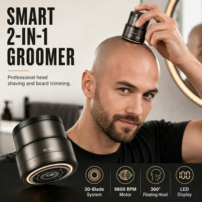 🪒 2026 Sale-Over 24,700 Sold!📟 2‑in‑1 Smart Electric Bald Head Shaver and Beard Trimmer with Digital Display