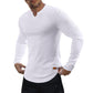 V-Neck Longline Ribbed Tees Shirts
