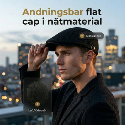 🧢Breathable Flat Cap with Adjustable Strap – Mesh Fabric, Classic Ivy Style & Built-in Sweatband🌞