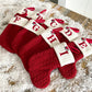 🔥Hot Sale🔥Cozy Knit Socks, Embroidered Candy Gift Bag, Letter Christmas Stocking