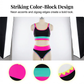 👙Hot Sale🌈Color Block Patchwork Nylon Sporty 3-Piece Bikini Set
