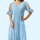 💃Women's Elegant V-Neck Hollow-Out Solid Dress