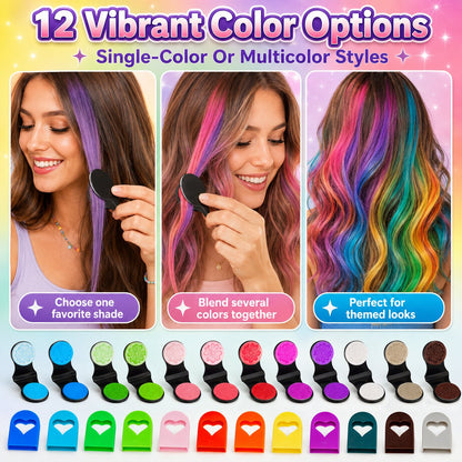 🔥50% OFF 🌈12-Color Temporary Hair Chalk Applicator Set