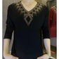 2025 Quality Winter Rhinestone Velvet Long Sleeve T Shirt