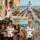 Men's Kiss Print Short-Sleeve Button-Up Shirt