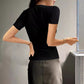 Women's Short Sleeve Henley Ribbed Knit Top