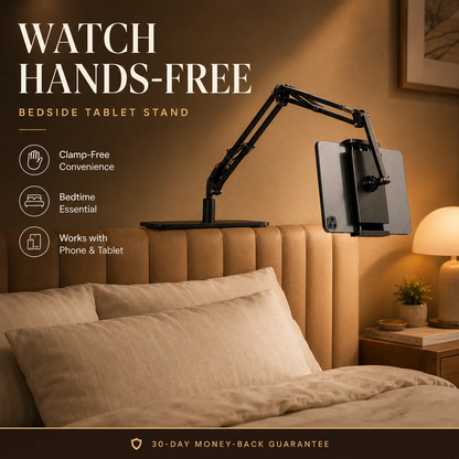 📢📢50% OFF🛏️Phone & Tablet Holder – No Clamp, No Furniture Damage – Watch, Read, Call Hands-Free in Bed or at Desk ✨