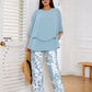 🔥 50% OFF🔥Women’s Printed Pants and Crew Neck Top Set