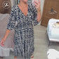 💖Summer Hot Sale 50% OFF💖Bohemian Casual Print V-neck Waist Wrap Long Dress
