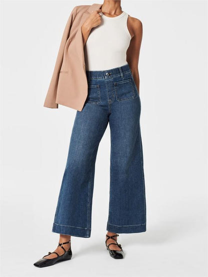 🔥Spring New Arrival🔥Tummy Control Cropped Wide-Leg Jeans