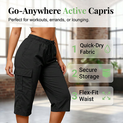 Elastic Fit Outdoor Cropped Trousers