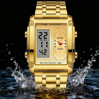 ⏳50% OFF🎁Men's Square Creative Dual-Movement Multifunctional Sports Watch