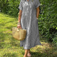🔥Striped Lapel Button Down Shirt Dress | With Functional Pockets