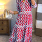 💙Women’s Geometric Print V-Neck Maxi Dress