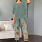 🔥 50% OFF🔥Women’s Printed Pants and Crew Neck Top Set