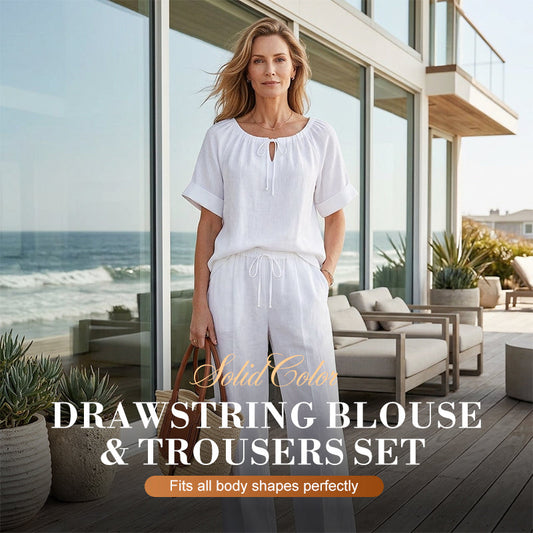 💟 50%OFF⏰Drawstring Top & Pants-Women's Loungewear Set, Casual Daily Style