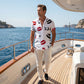 Men's Kiss Print Short-Sleeve Button-Up Shirt