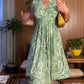 Sleeveless V-Neck Waist-Cinching Dress