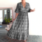 💖Summer Hot Sale 50% OFF💖Bohemian Casual Print V-neck Waist Wrap Long Dress