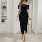 💃Women's Elegant Off The Shoulder Ruched Velvet Dress