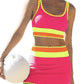 👙Hot Sale🌈Color Block Patchwork Nylon Sporty 3-Piece Bikini Set