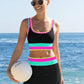 👙Hot Sale🌈Color Block Patchwork Nylon Sporty 3-Piece Bikini Set