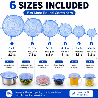 🎁50% OFF🔥Adpartner Silicone Lids for Food Storage (6-Pack)