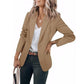 Elegant Soft Solid Color Lapel Buttons Jacket